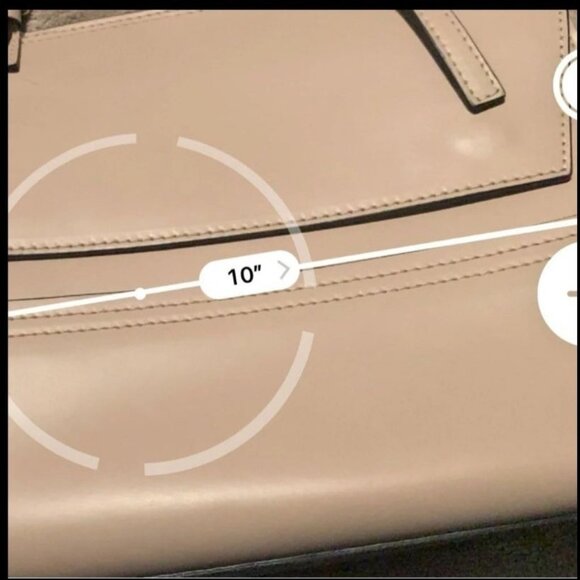 Pale Leather Italian Handmade Structured Satchel Handbag With Adjustable Straps - Picture 8 of 9